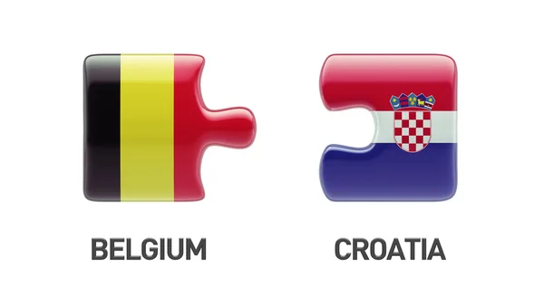 België Kroatië puzzel Concept — Stockfoto