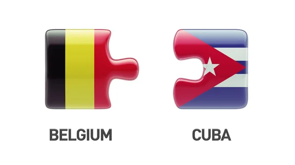 Bélgica Cuba Puzzle Concepto — Foto de Stock