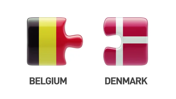 Denmark Belgium  Puzzle Concept — Stock Photo, Image