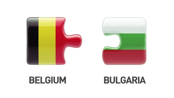 Bulgaria belgium puzzle konzept — Stockfoto