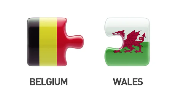 Wales Bélgica Puzzle Concept — Fotografia de Stock