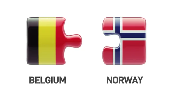 Norway Belgium  Puzzle Concept — Stock Photo, Image