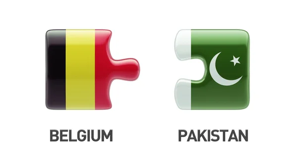 Pakistán Bélgica Puzzle Concepto — Foto de Stock