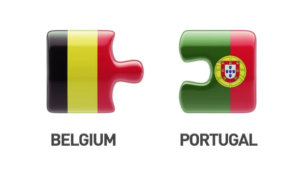 Portogallo Belgio Puzzle Concept — Foto Stock