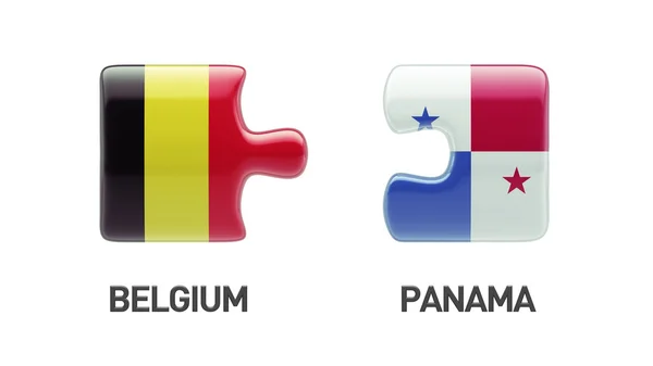 Panamá Bélgica Puzzle Concepto —  Fotos de Stock