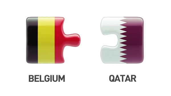 Qatar Belgique Puzzle Concept — Photo