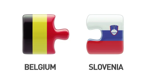 Slovenia Belgium  Puzzle Concept — Stock Photo, Image