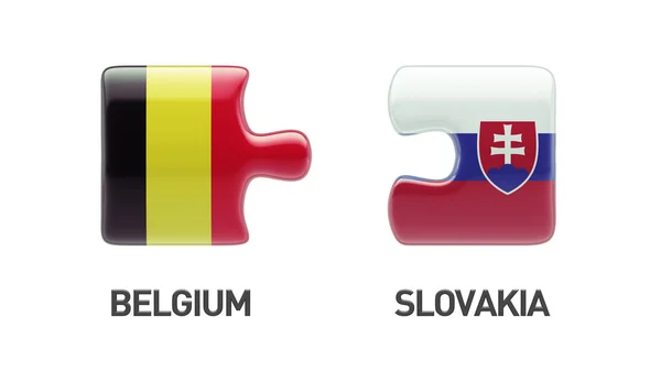 Eslováquia Bélgica Puzzle Concept — Fotografia de Stock