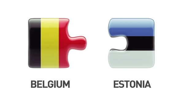 Estónia Bélgica Puzzle Concept — Fotografia de Stock