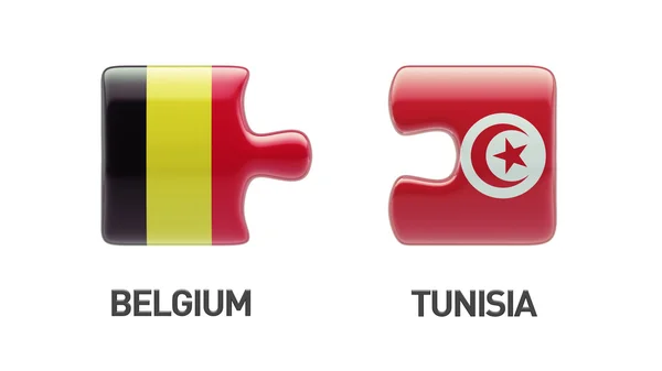 Tunisia Belgium  Puzzle Concept — Stock Photo, Image