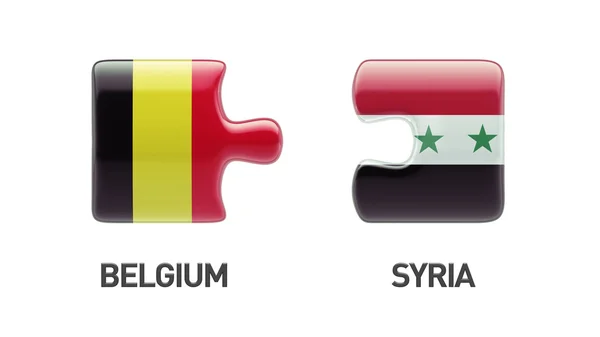 Syria Belgia logiczne pojęcia — Zdjęcie stockowe