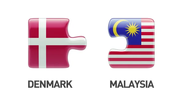 Denmark Malaysia  Puzzle Concept — Stock Photo, Image