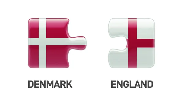 Danmark England pussel koncept — Stockfoto