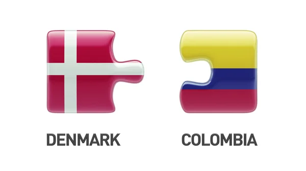 Dánsko Kolumbie logická koncepce — Stock fotografie