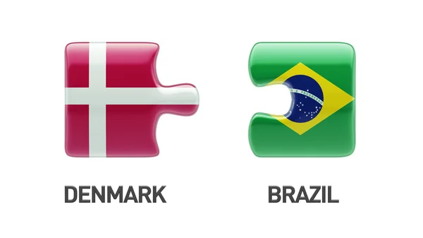 Dänemark Brasilien Puzzle-Konzept — Stockfoto