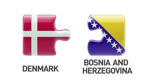 Bosnia y Herzegovina Dinamarca Puzzle Concept — Foto de Stock