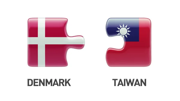 Taiwan Dinamarca Puzzle Concept —  Fotos de Stock