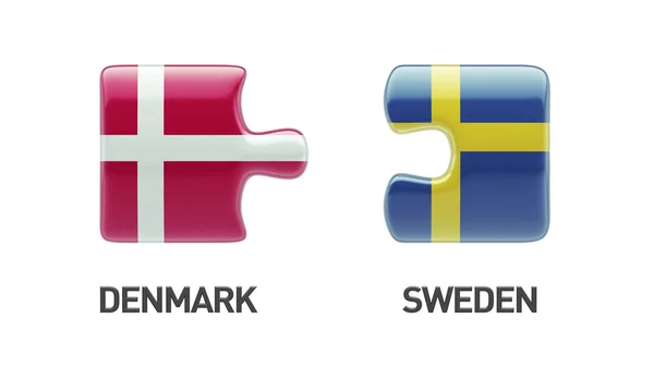 Suecia Dinamarca Puzzle Concepto — Foto de Stock