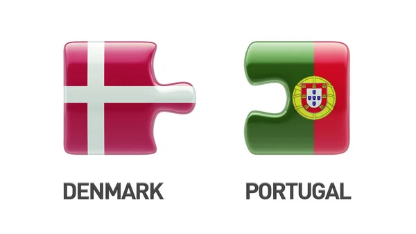 Portugal Dinamarca Puzzle Concept — Fotografia de Stock