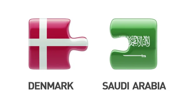 Arabia Saudita Dinamarca Puzzle Concept — Foto de Stock