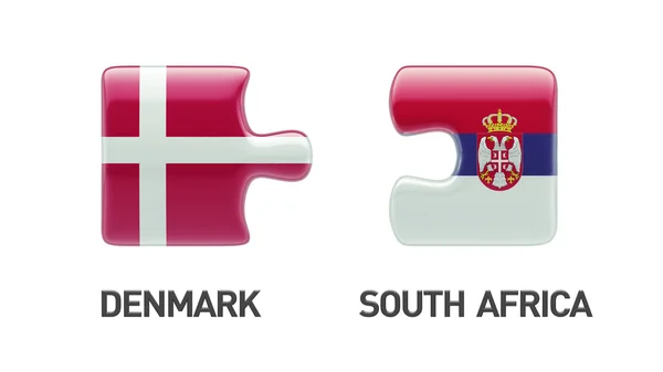 塞尔维亚丹麦拼图概念 — 图库照片