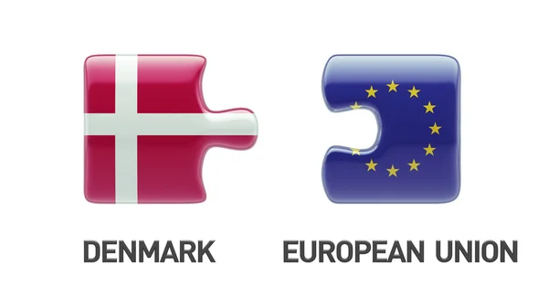 Unión Europea Dinamarca Puzzle Concept —  Fotos de Stock