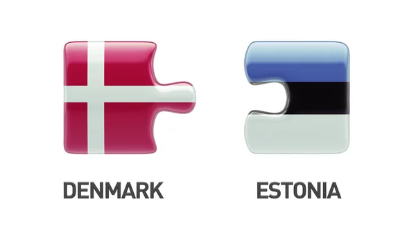 Estonie Danemark Puzzle Concept — Photo