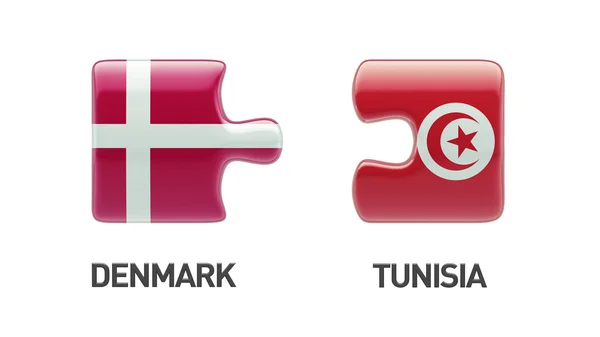 Tunisia Denmark  Puzzle Concept — Stock Photo, Image