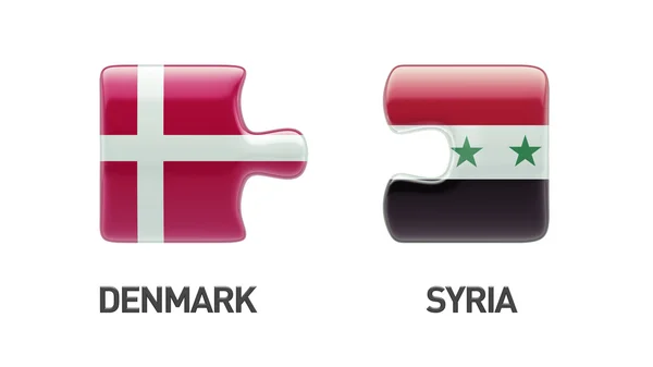 Συρία Δανία παζλ έννοια — Φωτογραφία Αρχείου