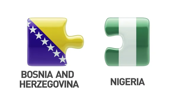 Bosnien och Hercegovina Nigeria pussel koncept — Stockfoto