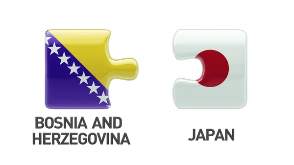 Bosnien och Hercegovina Japan pussel koncept — Stockfoto