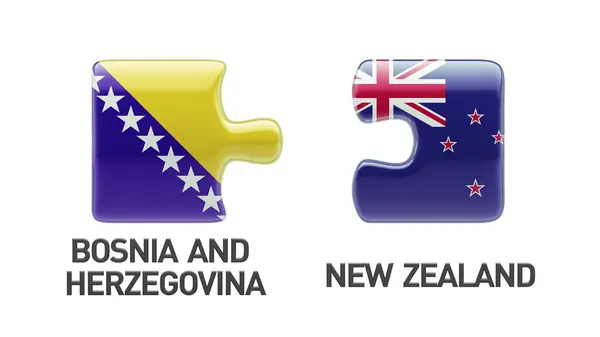 Bosnia y Herzegovina Nueva Zelanda Puzzle Concepto — Foto de Stock