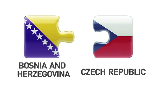 Bosnien och Hercegovina Tjeckien pussel koncept — Stockfoto