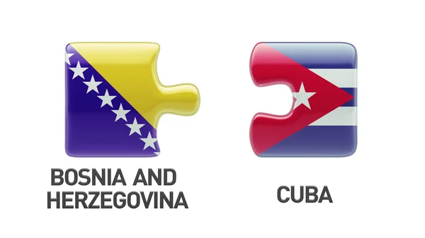 Bosnië en Herzegovina Cuba puzzel Concept — Stockfoto