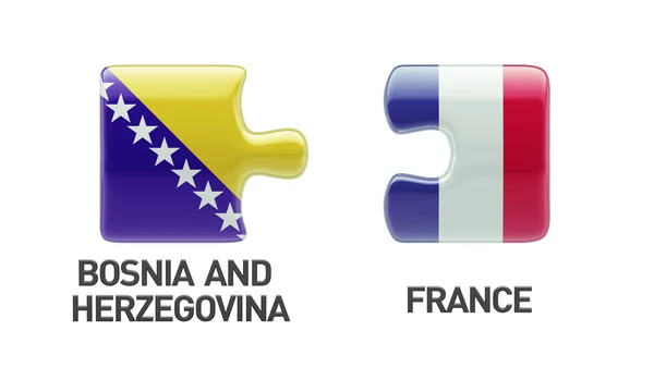 Bosnia y Herzegovina Francia Puzzle Concept — Foto de Stock