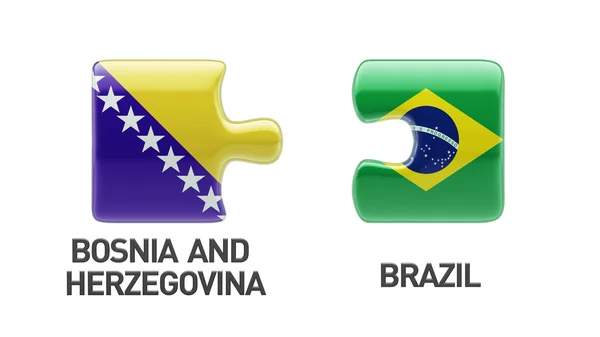 Bosnia and Herzegovina Brazil Puzzle Concept — Stock Photo, Image