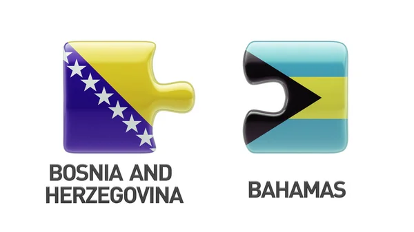 Bósnia e Herzegovina Bahamas Puzzle Concept — Fotografia de Stock
