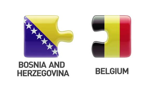 Bosnia and Herzegovina Belgium Puzzle Concept — Stock Photo, Image