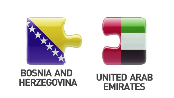 Emiratos Árabes Unidos Bosnia Herzegovina Puzzle Concepto —  Fotos de Stock