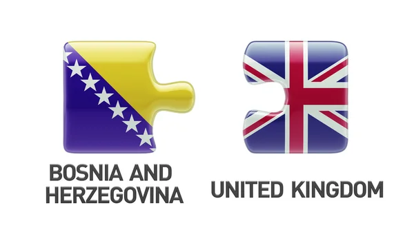 United Kingdom Bosnia and Herzegovina Puzzle Concept — Stock Photo, Image