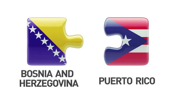 Puerto Rico Bośni i Hercegowiny logiczne pojęcia — Zdjęcie stockowe