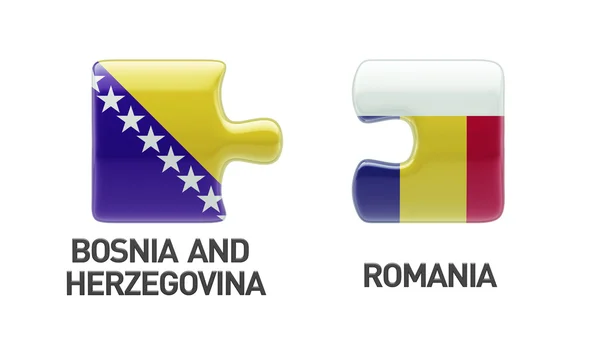 Romania Bosnia and Herzegovina Puzzle Concept — Stock Photo, Image