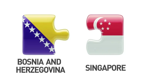 Singapore Bosnien och Hercegovina pussel koncept — Stockfoto