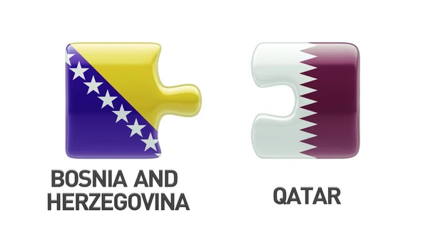 Qatar Bosnien och Hercegovina pussel koncept — Stockfoto