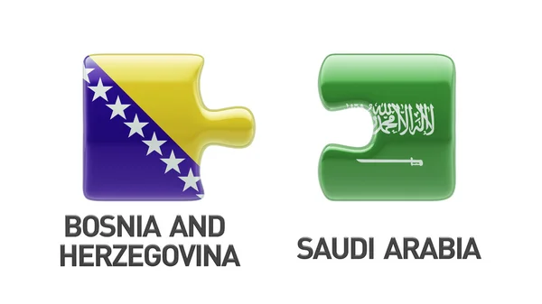 Arábia Saudita Bósnia e Herzegovina Puzzle Conceito — Fotografia de Stock