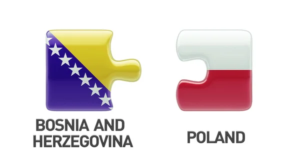 波兰波斯尼亚和黑塞哥维那拼图概念 — 图库照片