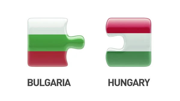Ουγγαρία Βουλγαρία παζλ έννοια — Φωτογραφία Αρχείου
