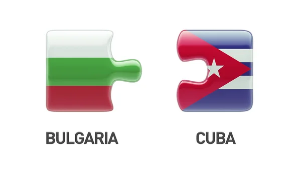 Bulgaria Cuba Puzzle Concepto — Foto de Stock