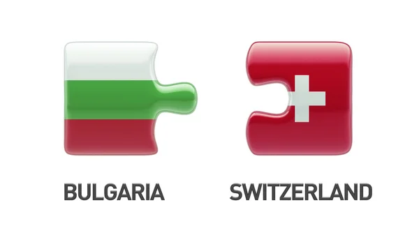 スイス連邦共和国のブルガリアのパズルのコンセプト — ストック写真