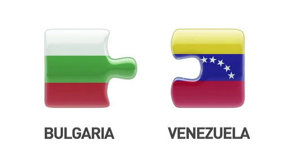 Venezuela Bulgária Puzzle Concept — Fotografia de Stock